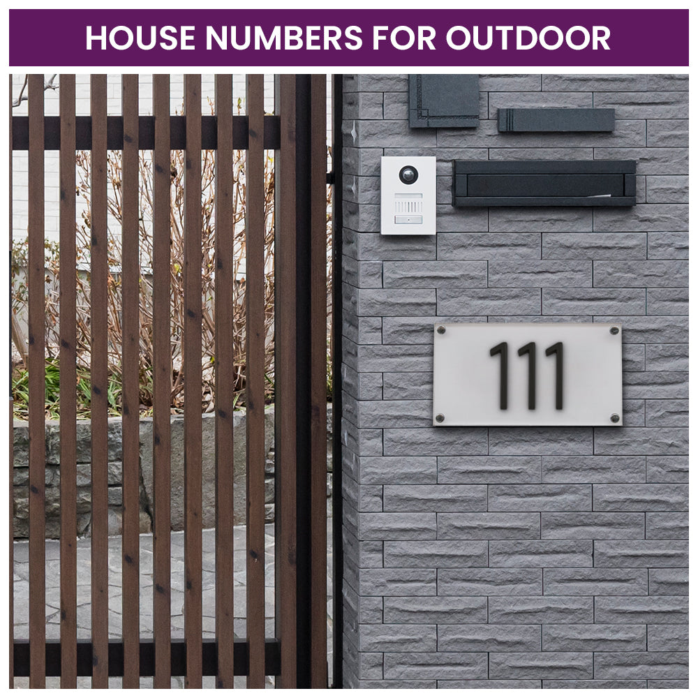 Modern Black House Numbers - AURELE 4"
