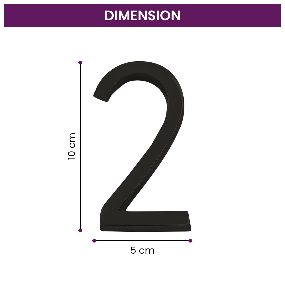 Modern Black House Numbers - AURELE 4"