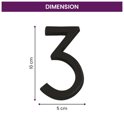 Modern Black House Numbers - AURELE 4"