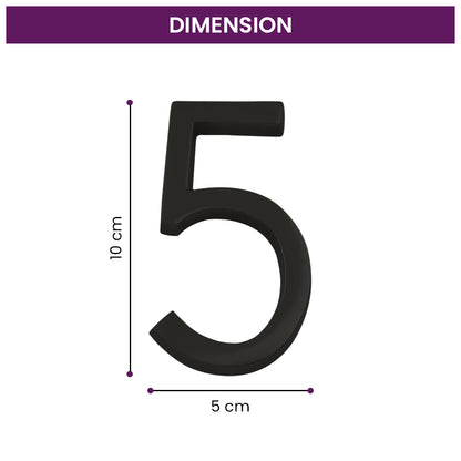 Modern Black House Numbers - AURELE 4"