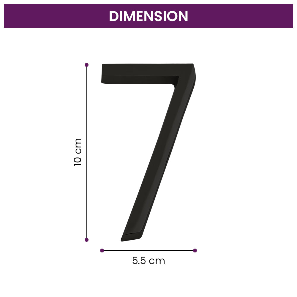Modern Black House Numbers - AURELE 4"