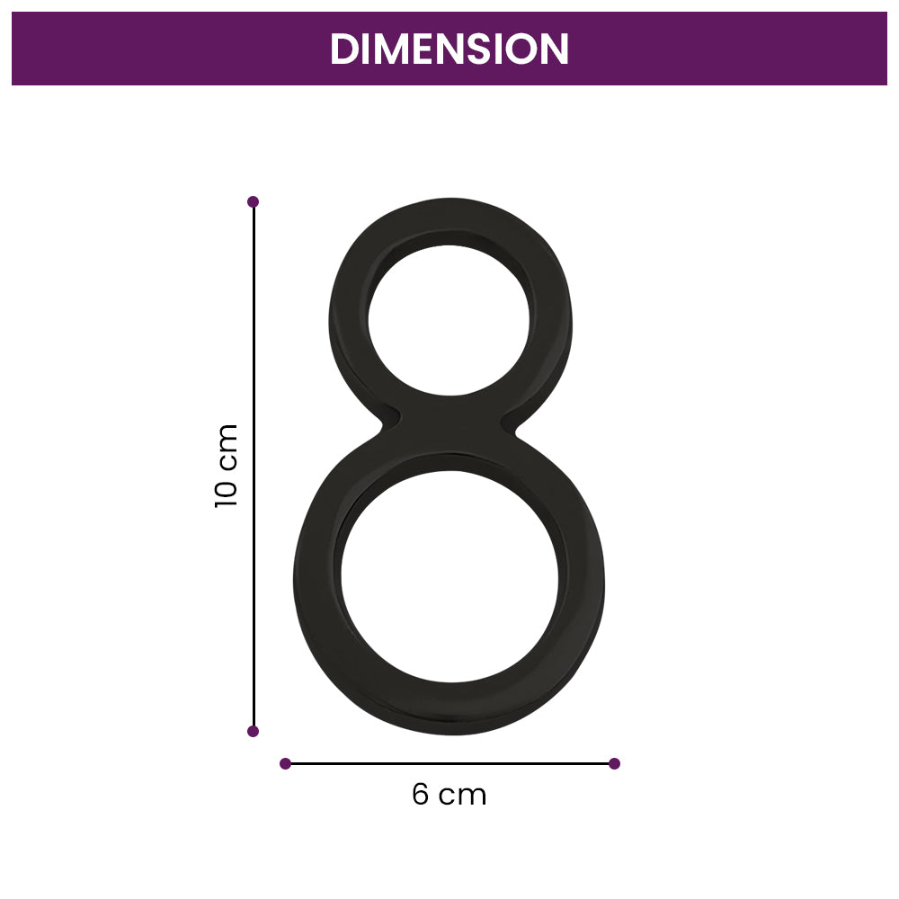 Modern Black House Numbers - AURELE 4"