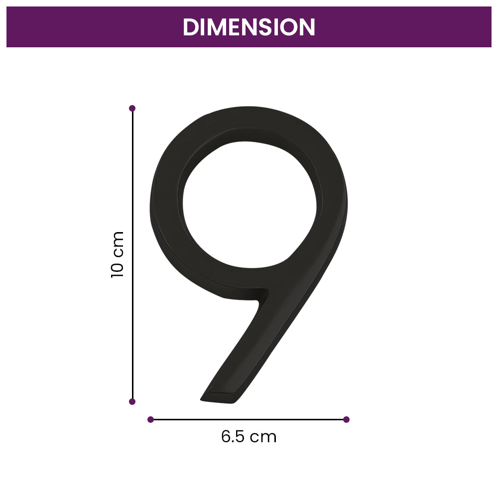 Modern Black House Numbers - AURELE 4"