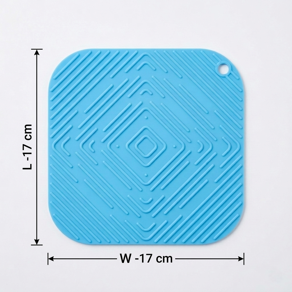 DecorTwist Multipurpose Pot Holder Dining Table Heat Protection Pads| Heat Resistant Anti-Slip Silicone Trivet Mat for Glass Table & Kitchen Countertop
