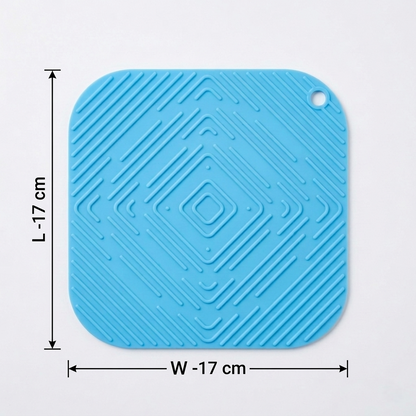 DecorTwist Multipurpose Pot Holder Dining Table Heat Protection Pads| Heat Resistant Anti-Slip Silicone Trivet Mat for Glass Table & Kitchen Countertop