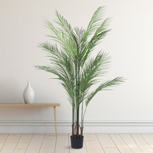 Artificial Areca Palm Plants for Indoor & Outdoor with pot (150 cm Tall, Multicolor)