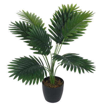 Artificial Areca Palm Plants for Indoor & Outdoor with pot (12 Leaves, 55 cm Tall, Multicolor)