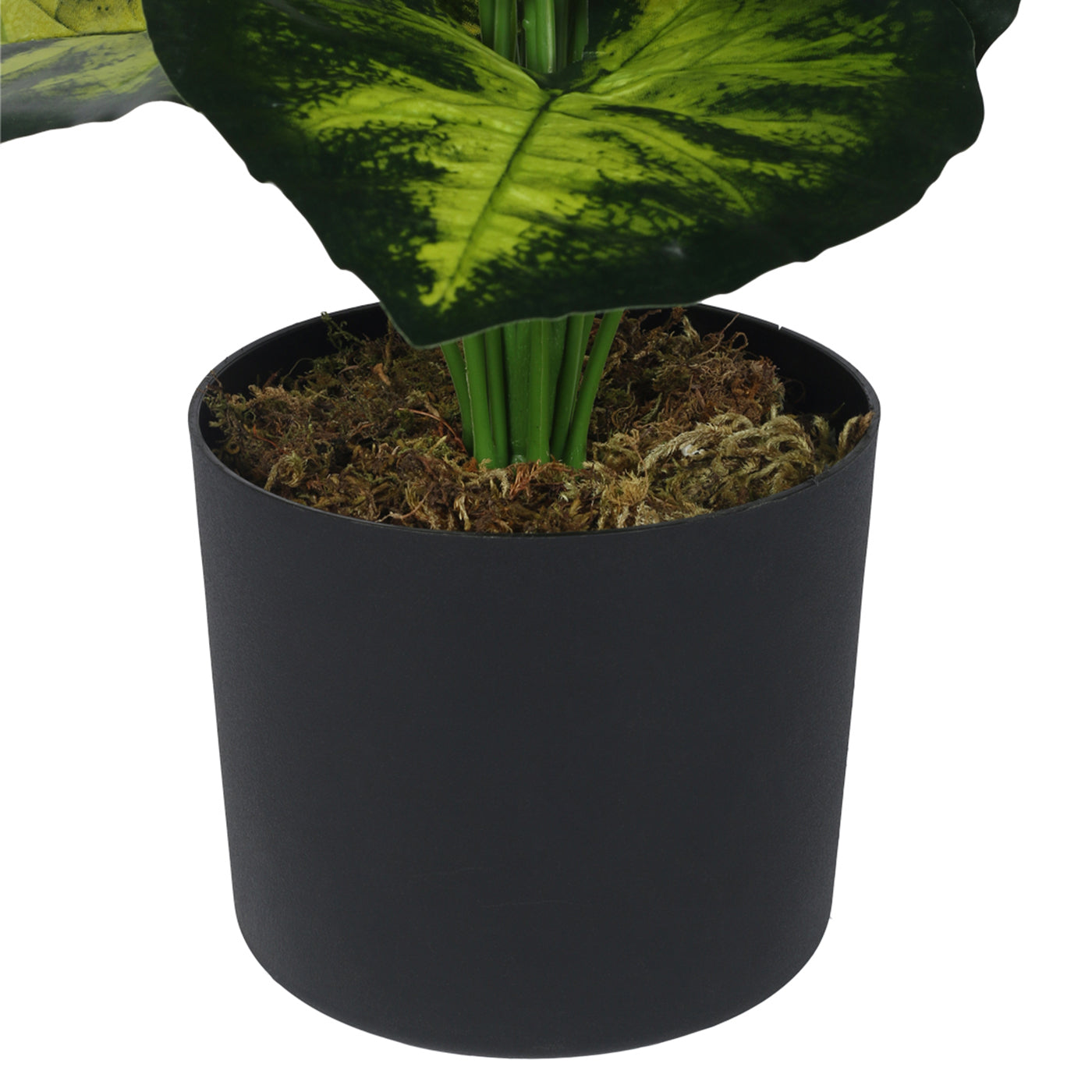 Artificial PVC Photosh Big Leaves Plants for Indoor & Outdoor with pot (18 Leaves, 70 cm Tall, Multicolor)