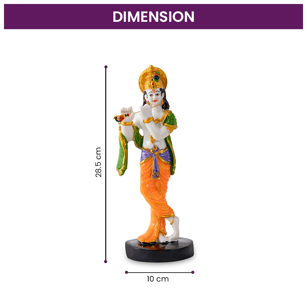Polyresin Lord Krishna with Flute Idol Statue