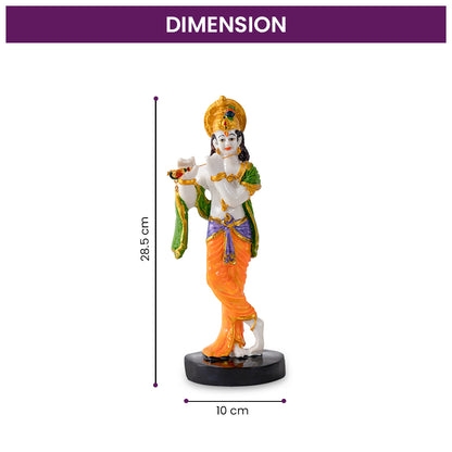 Polyresin Lord Krishna with Flute Idol Statue