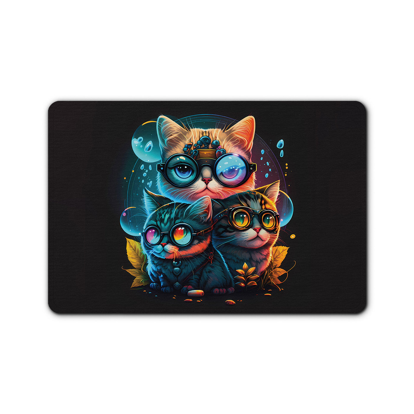 Cat Printed Mouse Pad Non-Slip Rubber Base Desk Mousepad for Laptop PC