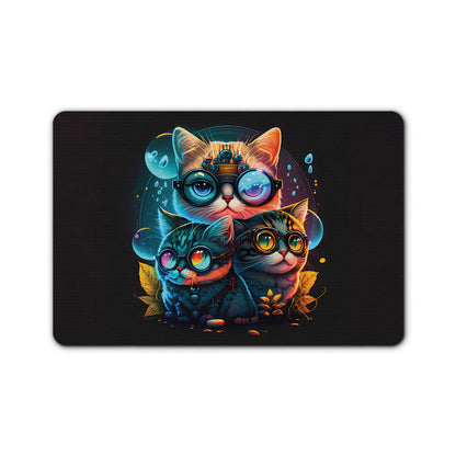 Cat Printed Mouse Pad Non-Slip Rubber Base Desk Mousepad for Laptop PC