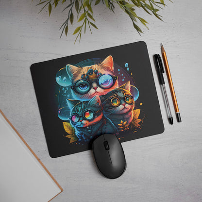 Cat Printed Mouse Pad Non-Slip Rubber Base Desk Mousepad for Laptop PC