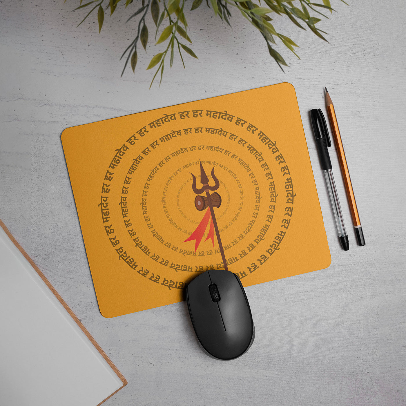 Mantra Printed Mouse Pad Non-Slip Spill-Resistant Mousepad with Special-Textured Surface for Laptop PC