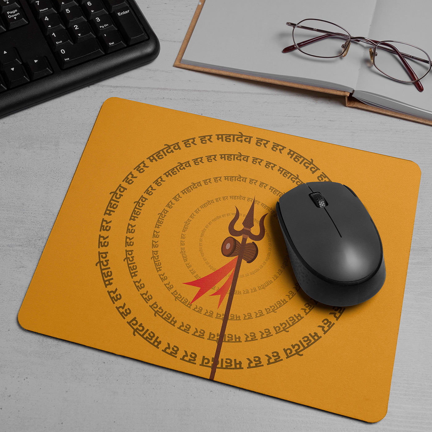 Mantra Printed Mouse Pad Non-Slip Spill-Resistant Mousepad with Special-Textured Surface for Laptop PC