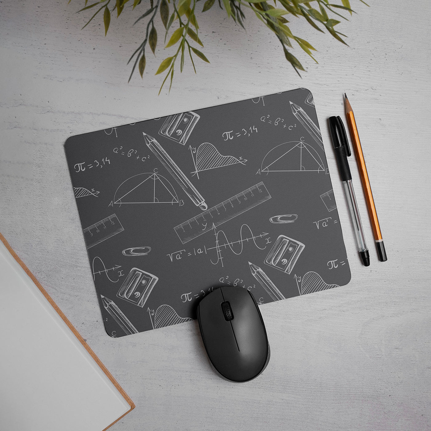 Geometric Printed Mouse Pad Non-Slip Rubber Base Desk Mousepad for Laptop PC