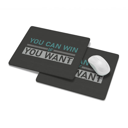 "You Can Win If You Want " Motivational Quotes Printed Mouse Pad Non-Slip Rubber Base Desk Mousepad for Laptop PC