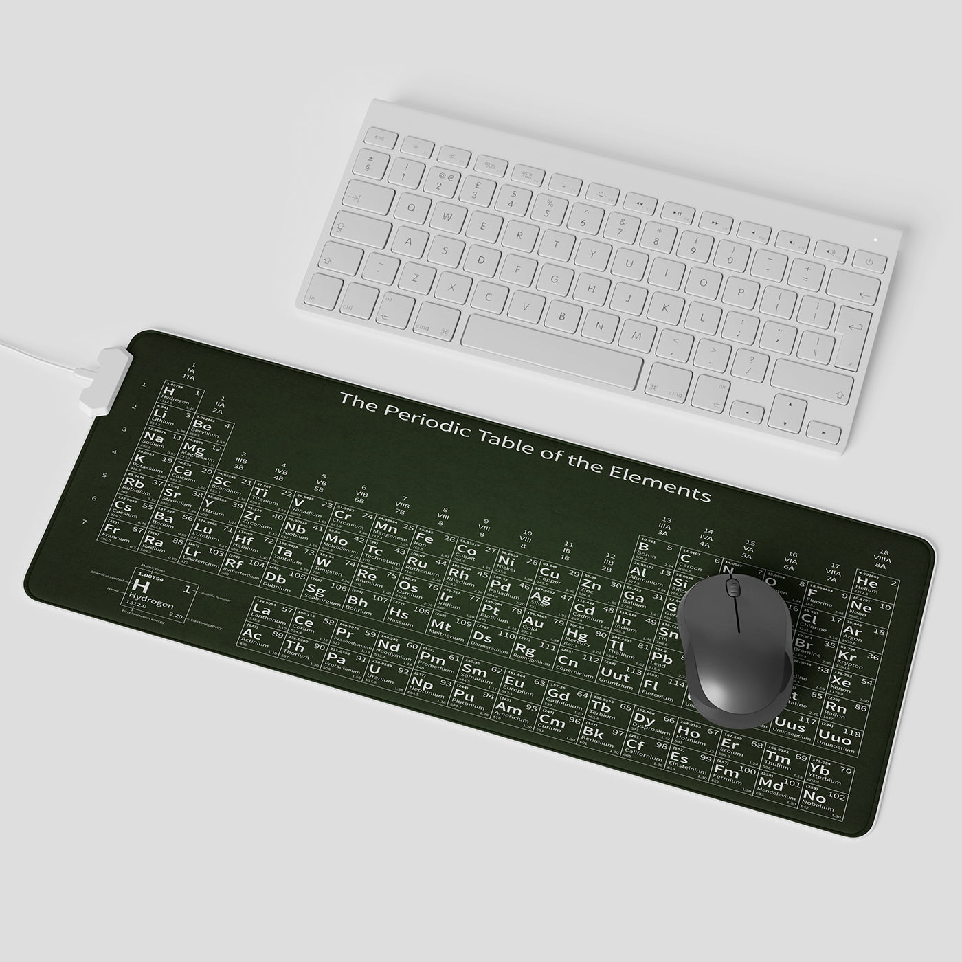 Periodic Table Printed Gaming Mouse Pad Large Extended Desk Mouse Pad Non-Slip Spill-Resistant Mousepad with Special-Textured Surface for Gamer Kids