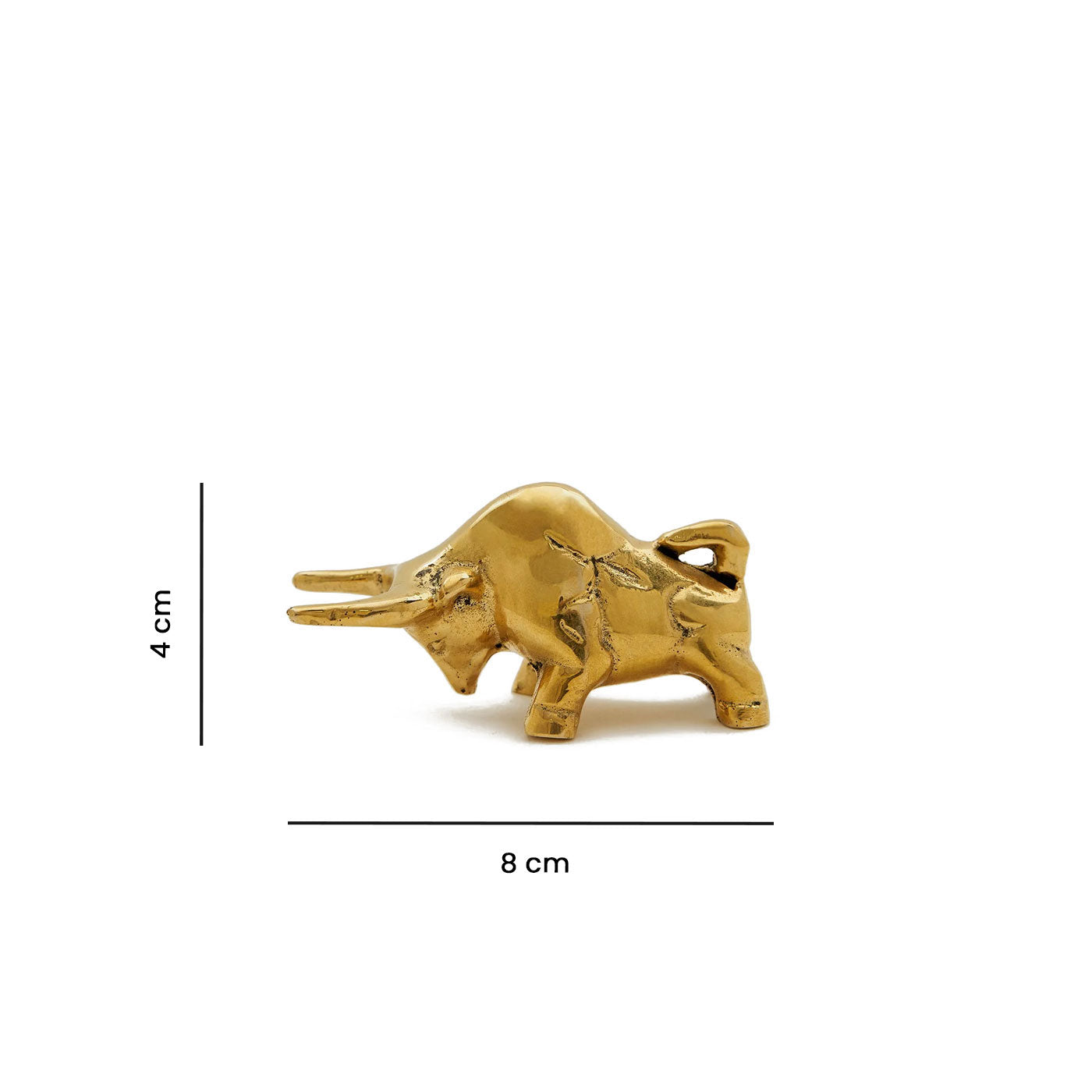 Handcrafted Brass Bull Statue Wall Street - Decoration for Bookshelf, Bedroom & Office.
