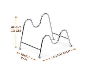 DecorTwist Stainless Steel Modular Plate Stand for Kitchen | Heavy-Duty Dish & Thali Organizer | Rust-Resistant Chrome Finish (Style 6)