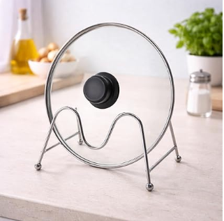 DecorTwist Stainless Steel Modular Plate Stand for Kitchen | Heavy-Duty Dish & Thali Organizer | Rust-Resistant Chrome Finish (Style 6)