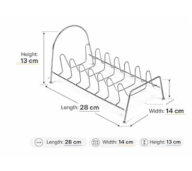 DecorTwist Stainless Steel Modular Plate Stand for Kitchen | Heavy-Duty Dish & Thali Organizer | Rust-Resistant Chrome Finish (Style 6)