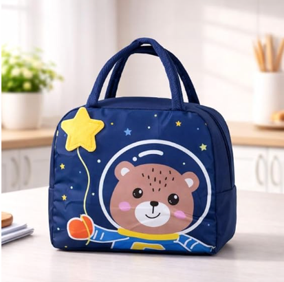 DecorTwist® Kids Insulated Lunch Bag | Cute Cartoon Lunch Bag for School | Reusable Thermal Tiffin Bag for Boys & Girls