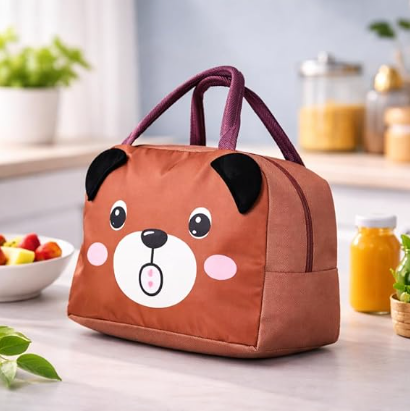 DecorTwist® Kids Insulated Lunch Bag | Cute Cartoon Lunch Bag for School | Reusable Thermal Tiffin Bag for Boys & Girls