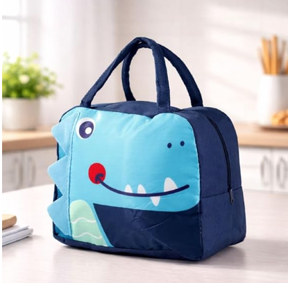 DecorTwist® Kids Insulated Lunch Bag | Cute Cartoon Lunch Bag for School | Reusable Thermal Tiffin Bag for Boys & Girls