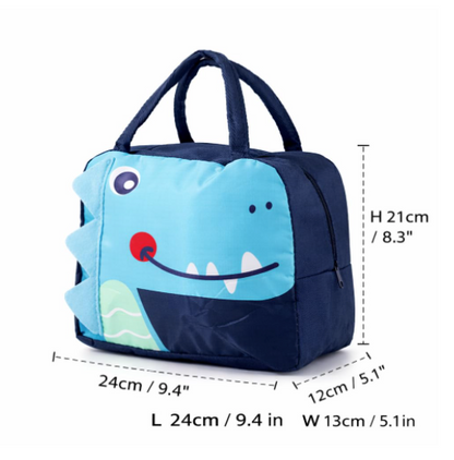 DecorTwist® Kids Insulated Lunch Bag | Cute Cartoon Lunch Bag for School | Reusable Thermal Tiffin Bag for Boys & Girls