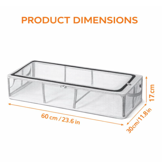 DecorTwist Transparent Shoe Storage Box for Closet & Under Bed | Foldable Dustproof Plastic Organizer for Shoes, Clothes & Blankets