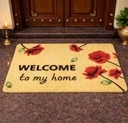 DecorTwist PVC Doormat 60x40 cm | 8mm Thick Anti-Slip Door Mat for Indoor & Outdoor | Heavy Duty Entrance Mat | “Welcome to My Home” | Dirt & Water Resistant