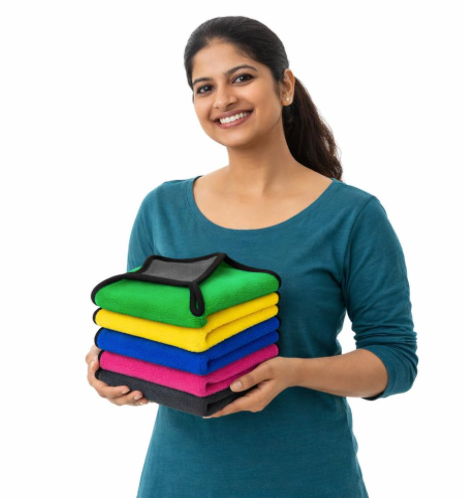 DecorTwist Multipurpose Cloth Organizer Storage Box | Heavy Duty Fabric Up to 370 GSM | Kitchen Cleaning Cloth | Car Bike Bus Vehicle Wiping Use (40x40 60x40 75x35 CM) (370 GSM, 75*35 CM)