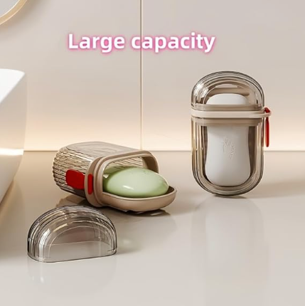 DecorTwist Soap Holder & Travel Soap Case | Bathroom & Travel Soap Storage Solution | Durable Plastic | Multipurpose Use (Travel Soap Box Pack of 2)