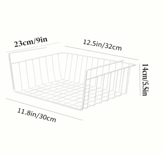 DecorTwist 16 Inch Under Shelf Storage Basket – Heavy Duty Metal Undershelf Organizer for Kitchen Cabinet, Wardrobe & Pantry | No Drill Slide-In Under Cabinet Wire Rack