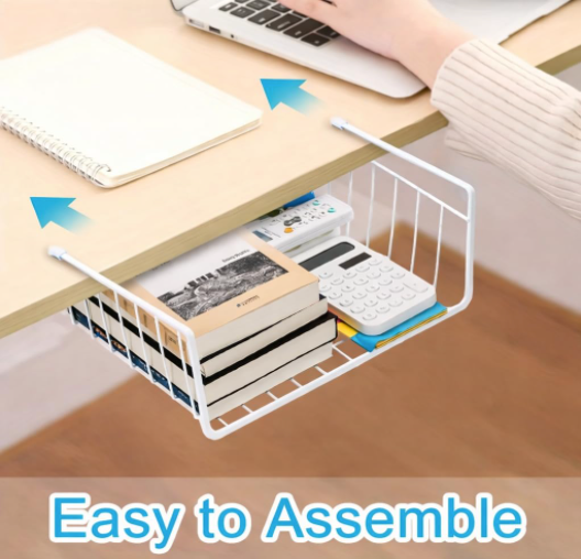 DecorTwist 16 Inch Under Shelf Storage Basket – Heavy Duty Metal Undershelf Organizer for Kitchen Cabinet, Wardrobe & Pantry | No Drill Slide-In Under Cabinet Wire Rack