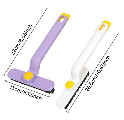 Bathroom Cleaning Brush for Tiles & Grout – Multi-Function Hard Bristle Scrub Brush, Crevice & Corner Cleaner, Durable Plastic Handle