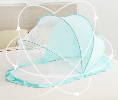 DecorTwist® Baby Mosquito Net Bottomless, Travel-Friendly, Foldable & Washable Safe Sleep Protection for Infants (0–24 Months) & Toddlers | 135×65×65 cm