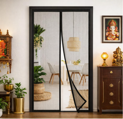 Decortwist Polyester Magnetic Mosquito Net for Doors – Auto Closing, Hands-Free Entry, Easy Installation (100×210 cm)