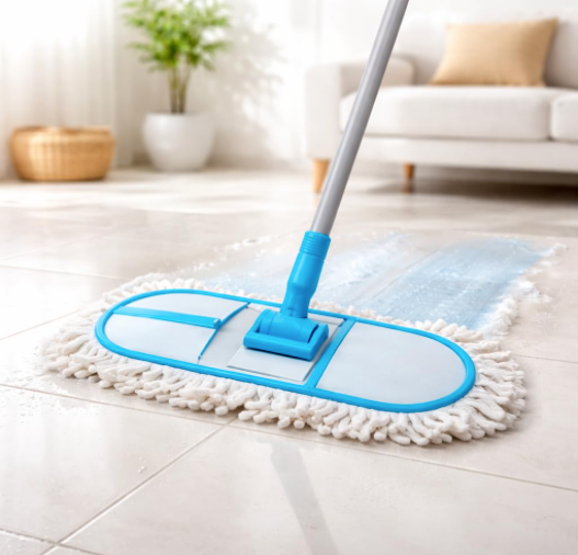Telescopic Floor Cleaning Mop | Heavy-Duty Extendable Rod | Cotton Mop Head for Home, Office & Hospitals (Blue)