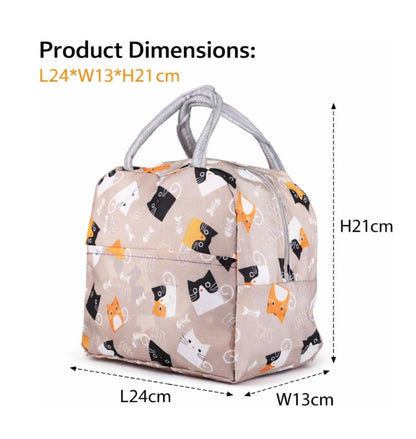 DecorTwist Insulated Lunch Bag for Office & School | Reusable Fabric Tiffin Carry Bag | Lightweight & Leak Resistant