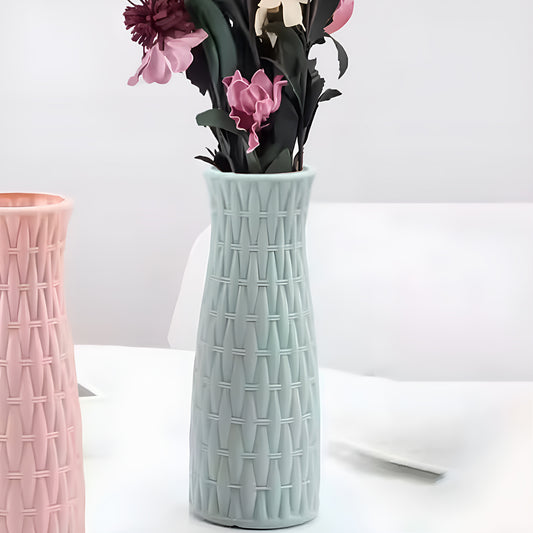 Plastic Flower Vases for Home Decor, Bedroom, Centrepiece Living Room, Office Decoration (Sky Blue)