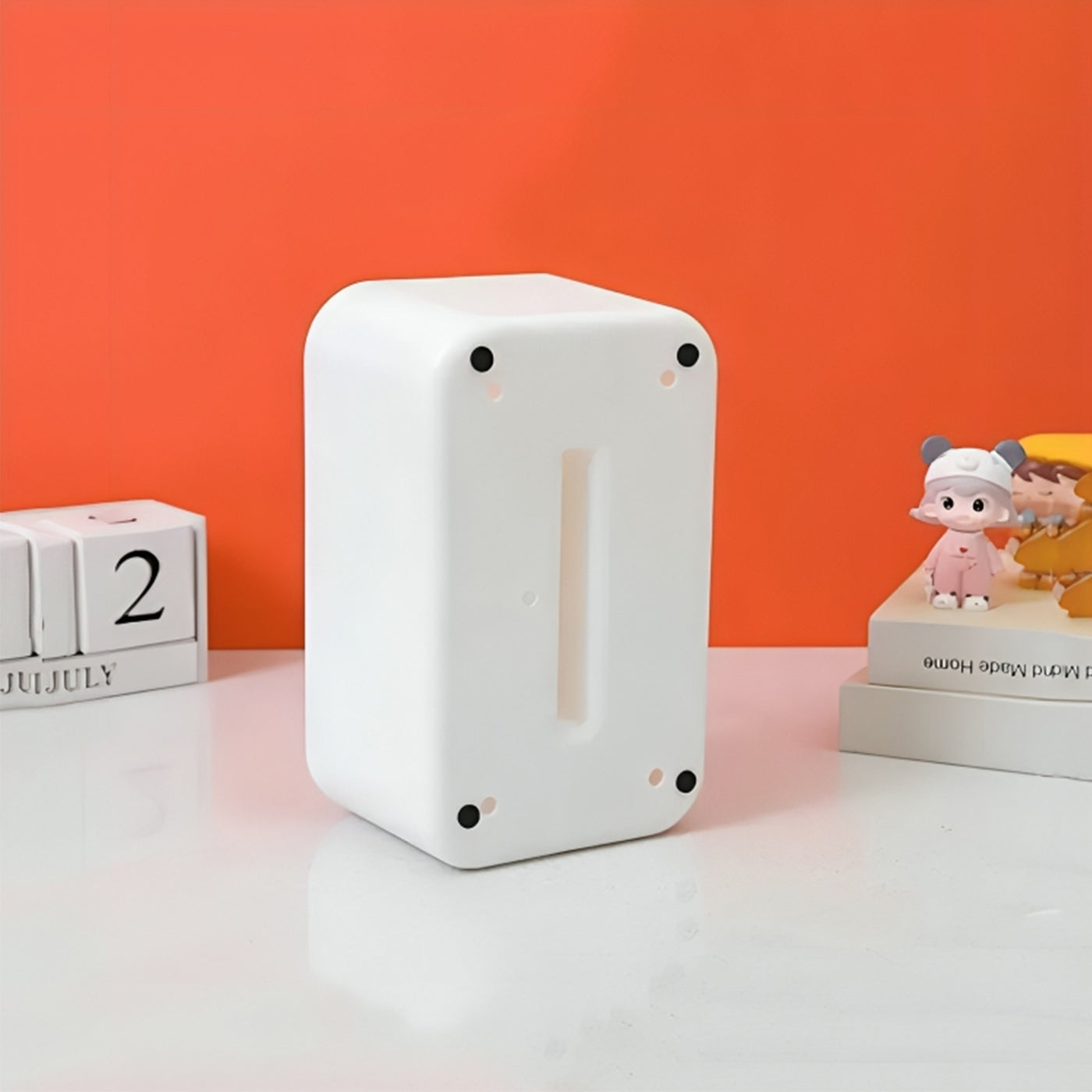 Multi-functional Plastic Desk and Bathroom Organizer 5 Compartments for Cosmetics, Pens, Pencils, and Toothpaste (White)