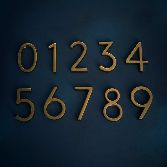 Modern Golden House Numbers - AURELE 4"