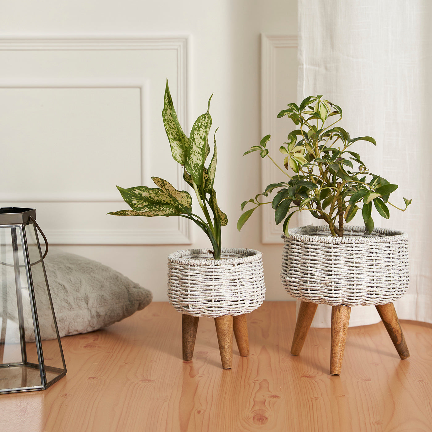 Natural Seagrass Hand Woven Planter (Set of 2)