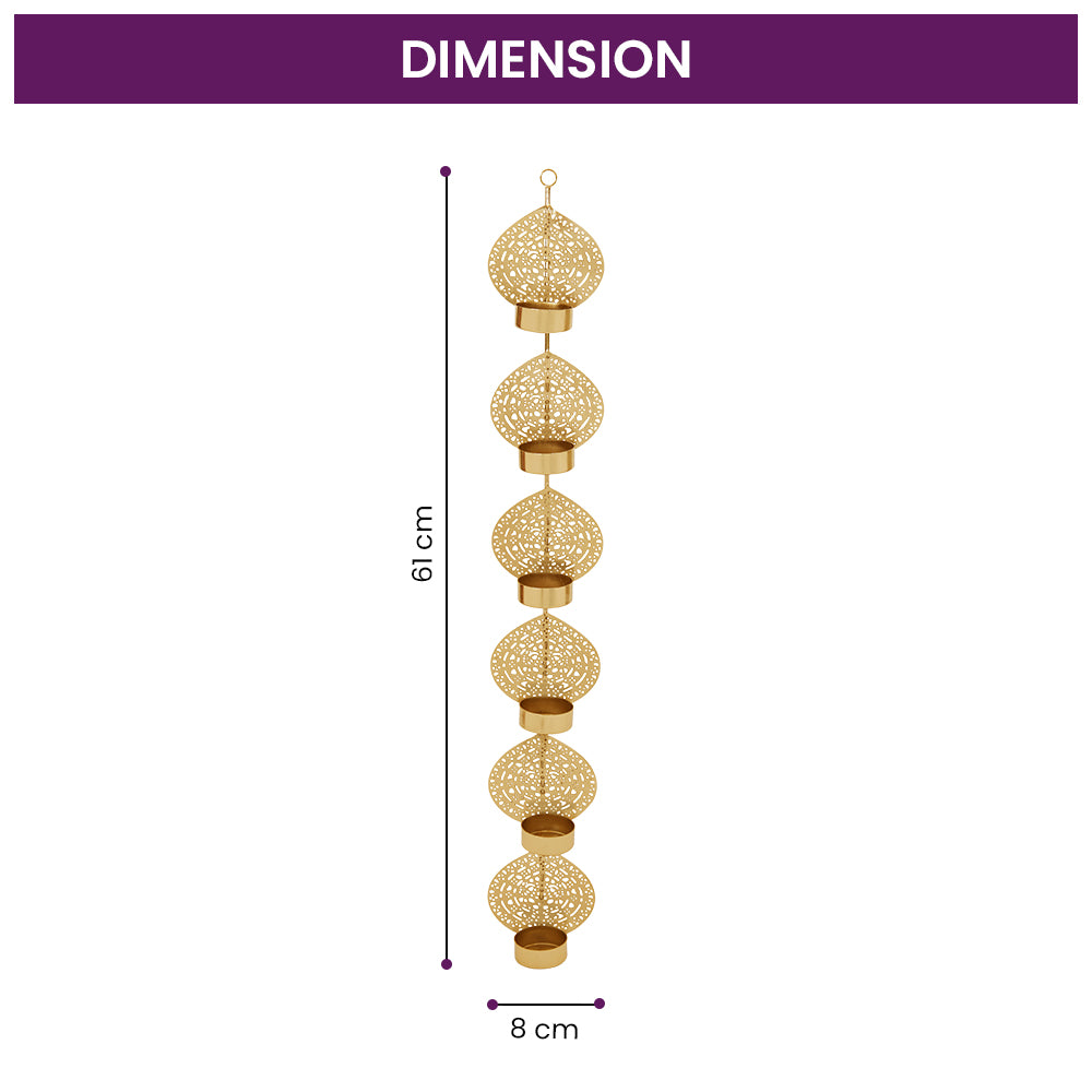 Vertical 6 Tea Light Holder Wall Art