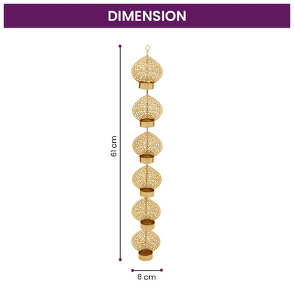 Vertical 6 Tea Light Holder Wall Art