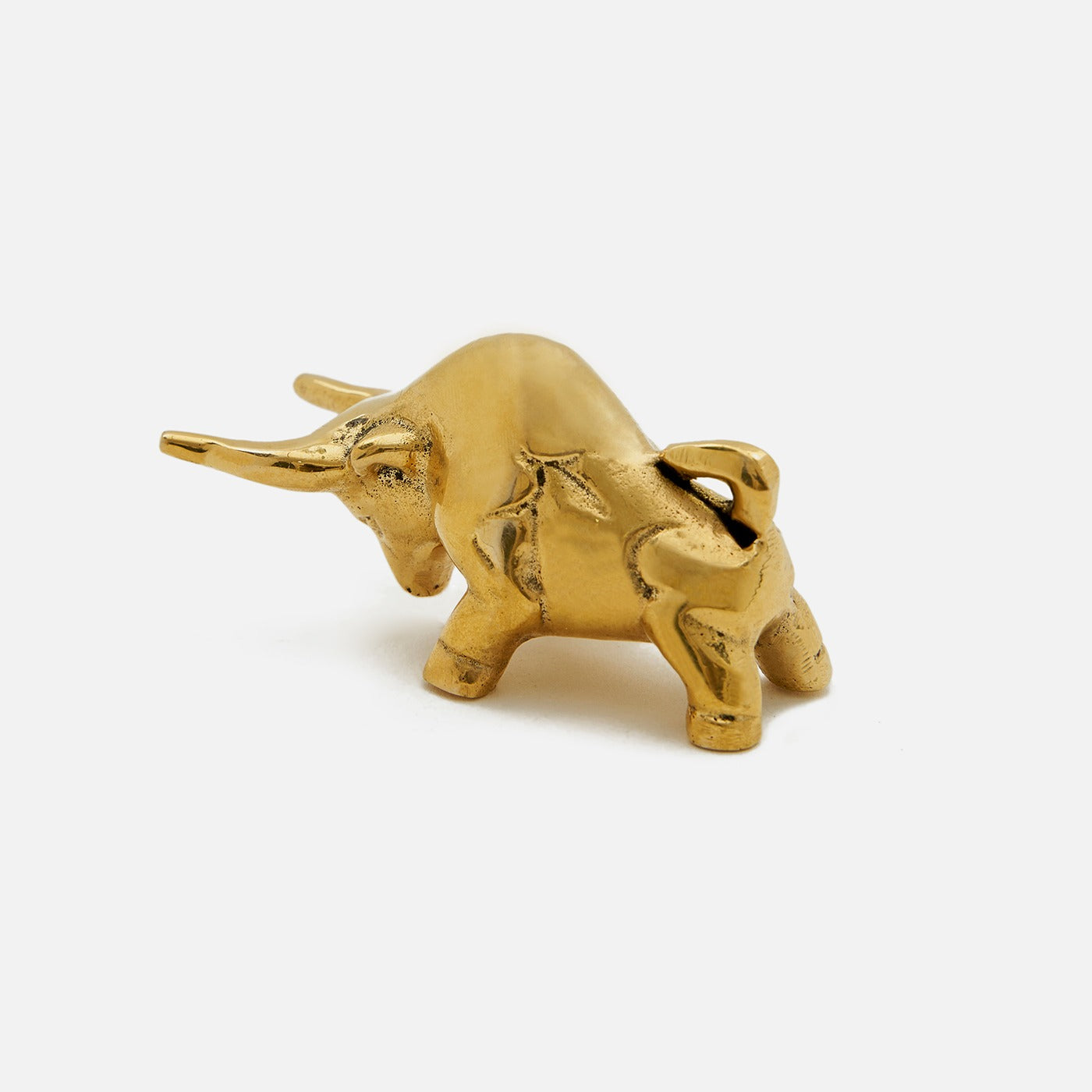 Handcrafted Brass Bull Statue Wall Street - Decoration for Bookshelf, Bedroom & Office.