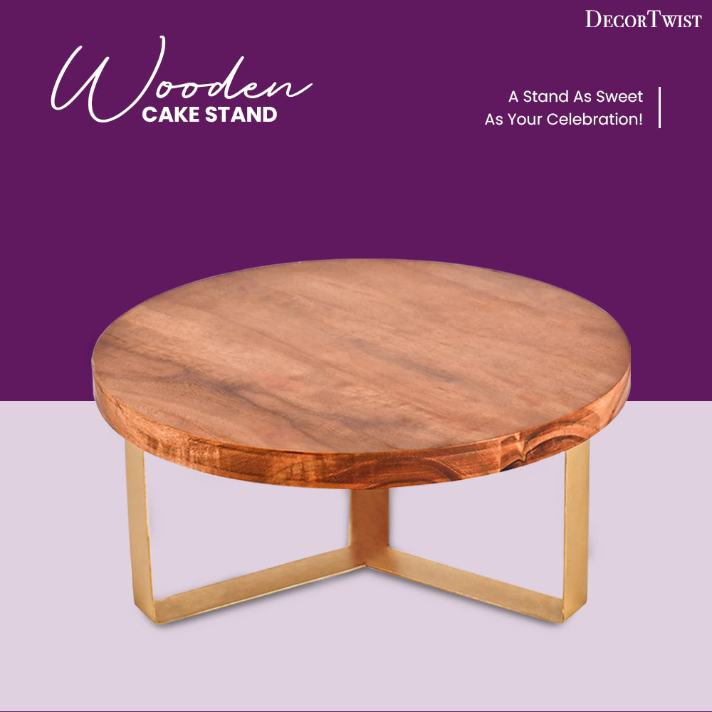 Wooden Cake display stand - for cakes, pizza, and other delicacies | multipurpose table (12 inches)