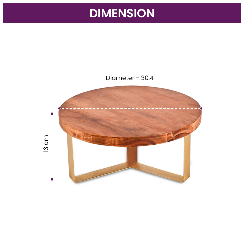 Wooden Cake display stand - for cakes, pizza, and other delicacies | multipurpose table (12 inches)